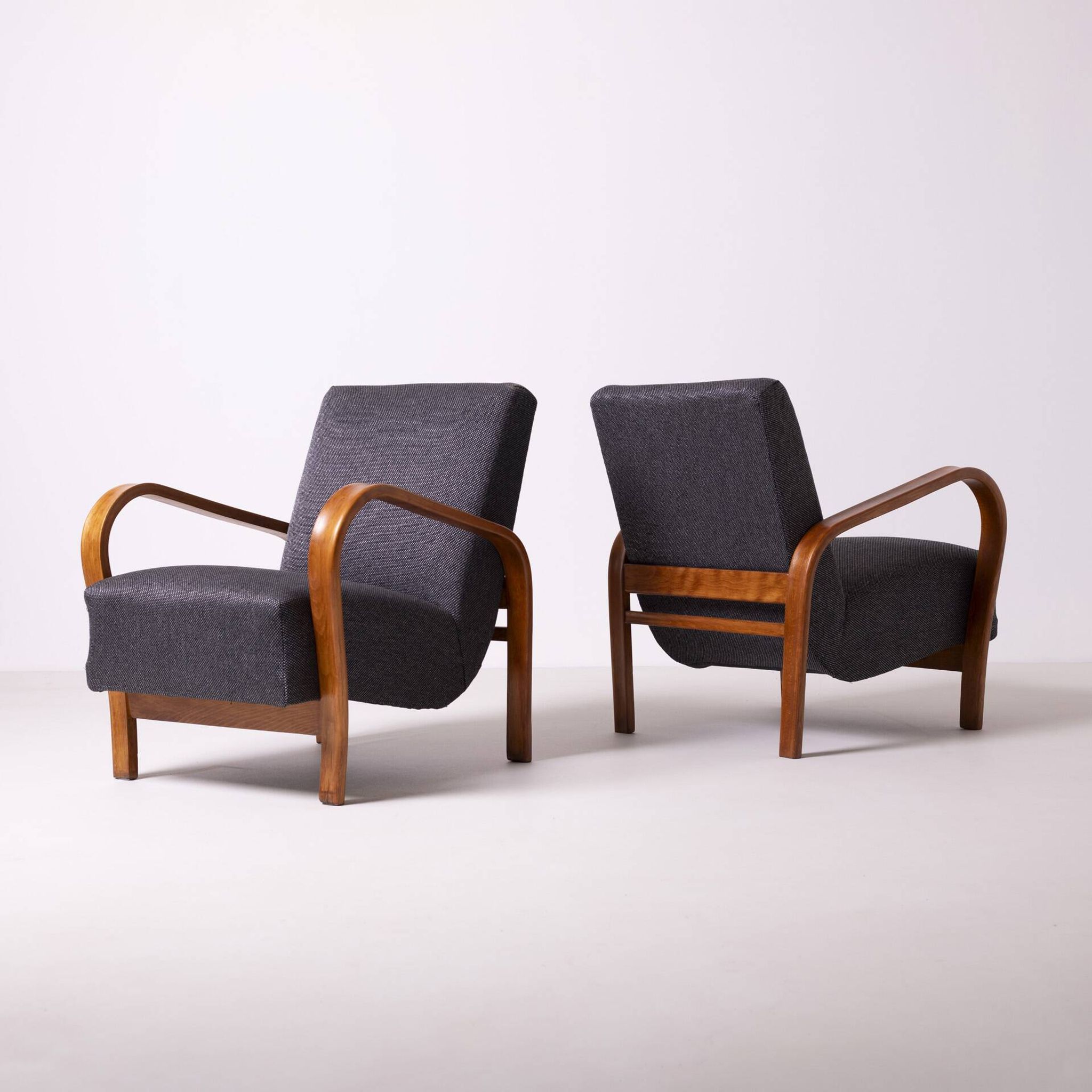 Pair of armchairs by Kozelka andKropacek, Interier Praha, 1950s