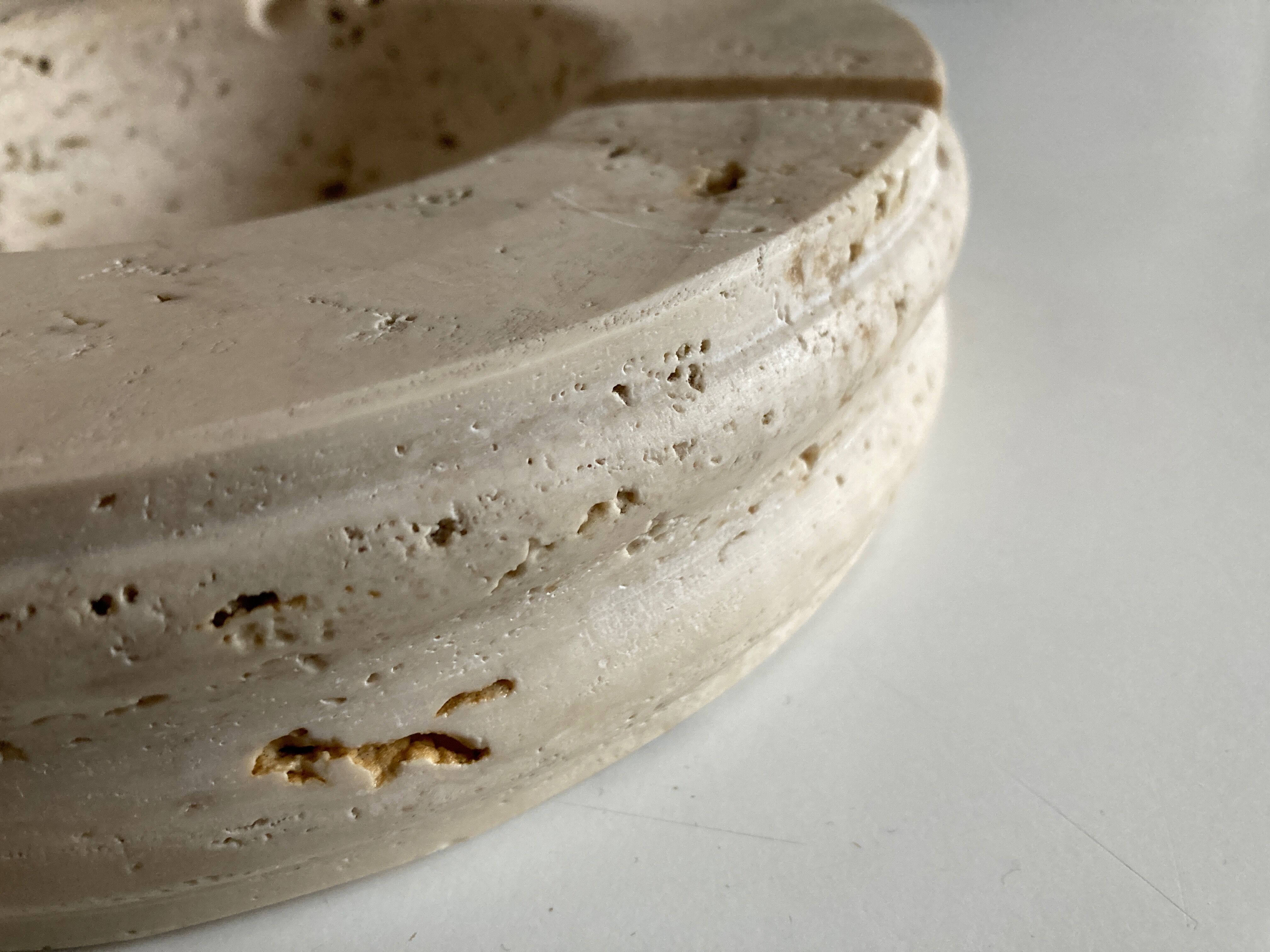 Travertine ashtray XXXL Italian neoclassical work 1970