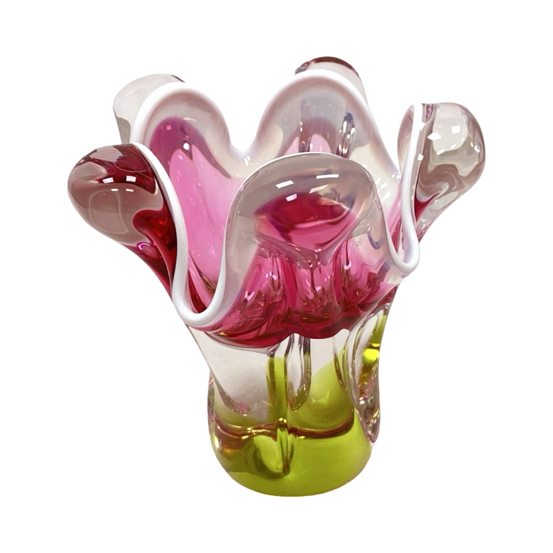 Chřibská Sklárna J. Hospodka vase, art glass, Czechoslovakia, 1960s.