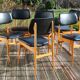 6 chaises Stella skaï noir hêtre clair