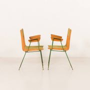 Boomerang chair attr. to Carlo De Carli, set of 2, Italy 1950s