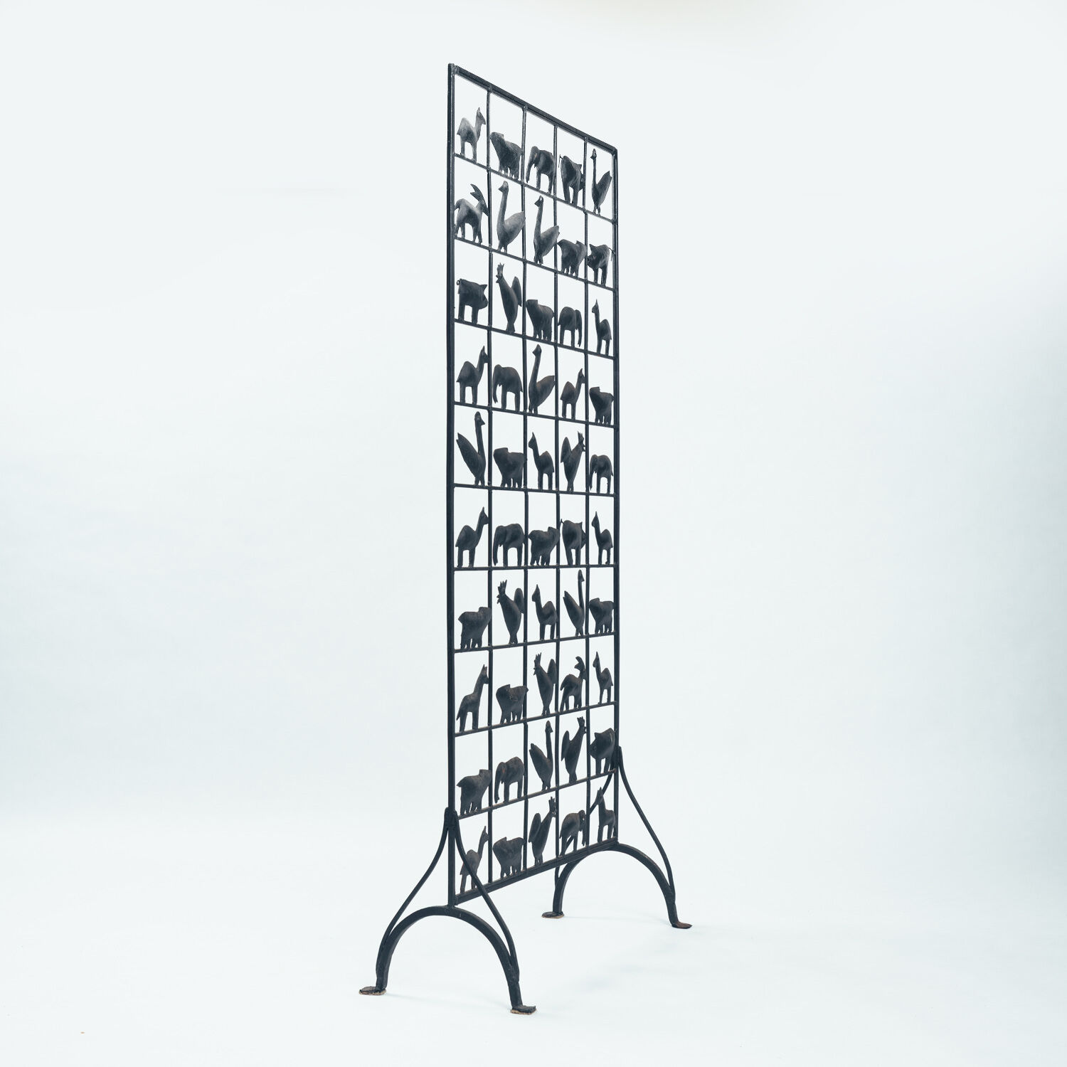 (aft) Atelier des Marolles Touret screen roomdivider wrought iron animals