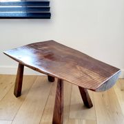 Banc ou table d'appoint en bois massif de tronc d'arbre, style brutaliste, 1960