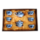 Gaiwan traditional chinese tea set in blue and white porcelain