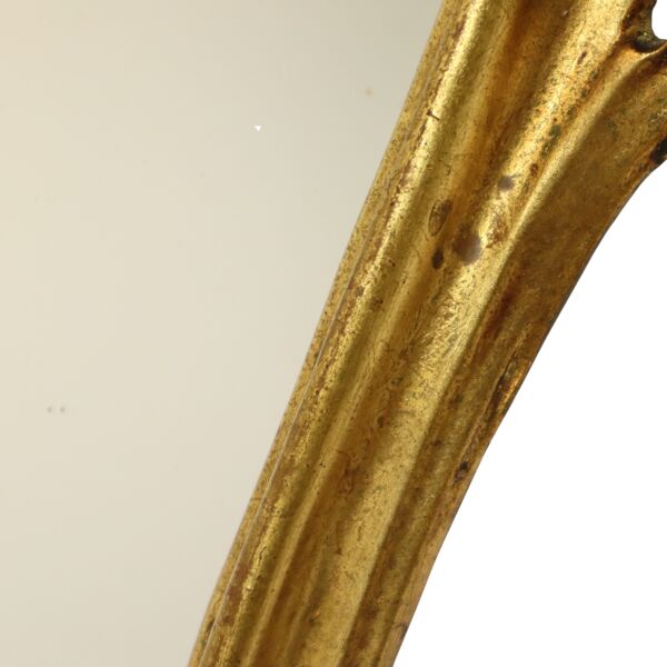 Miroir classique étroit à crête doré à la feuille d'or de style baroque 72 cm