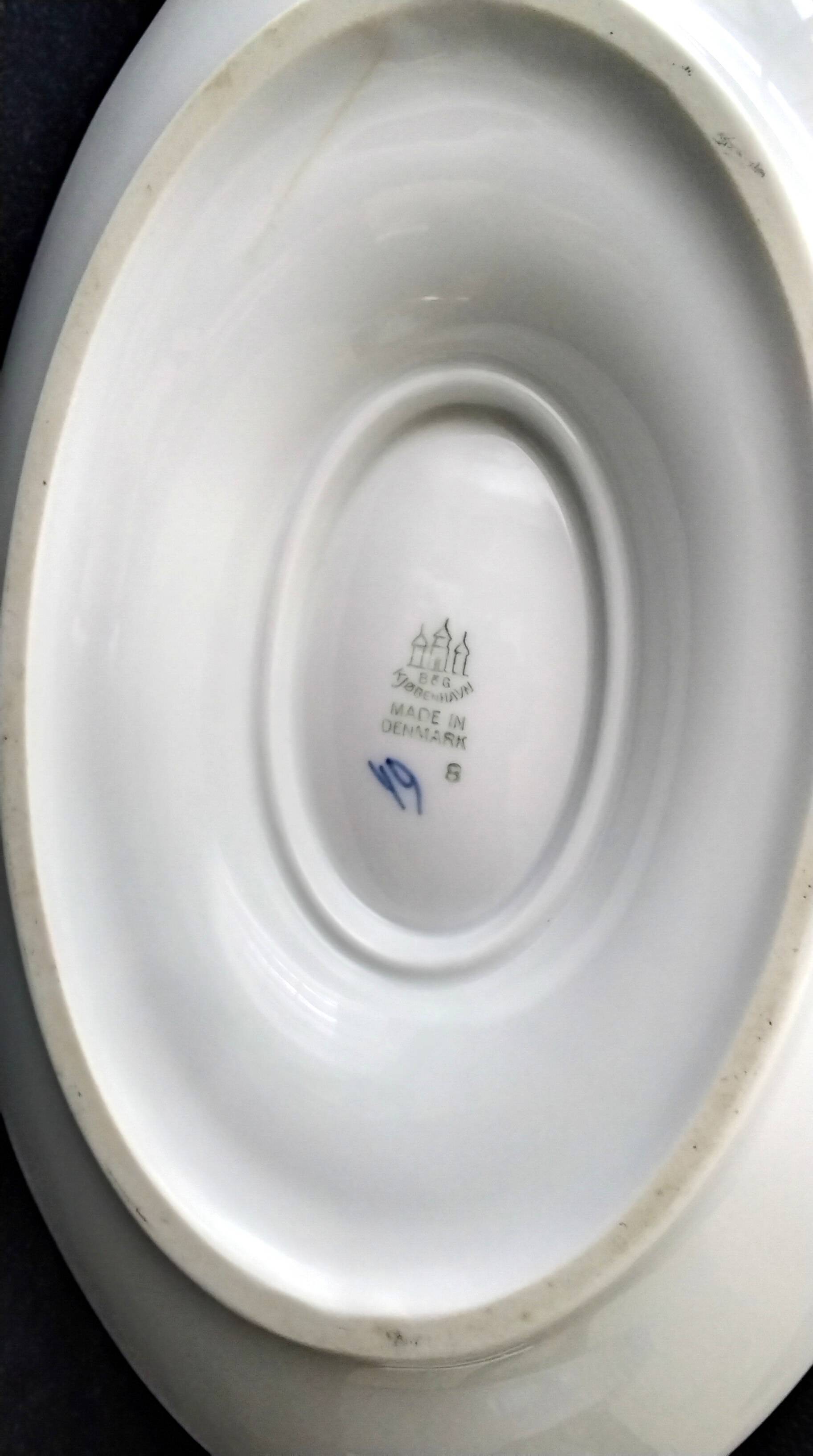 Danish porcelain sauce boat Kjobenhavn