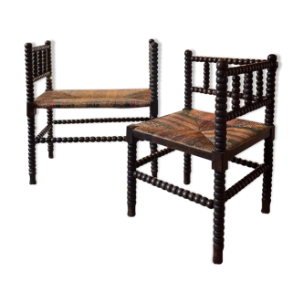 Bench and armchair set