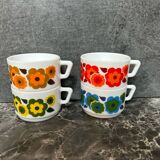 Arcopal coffee cup lotus flower pops 70s