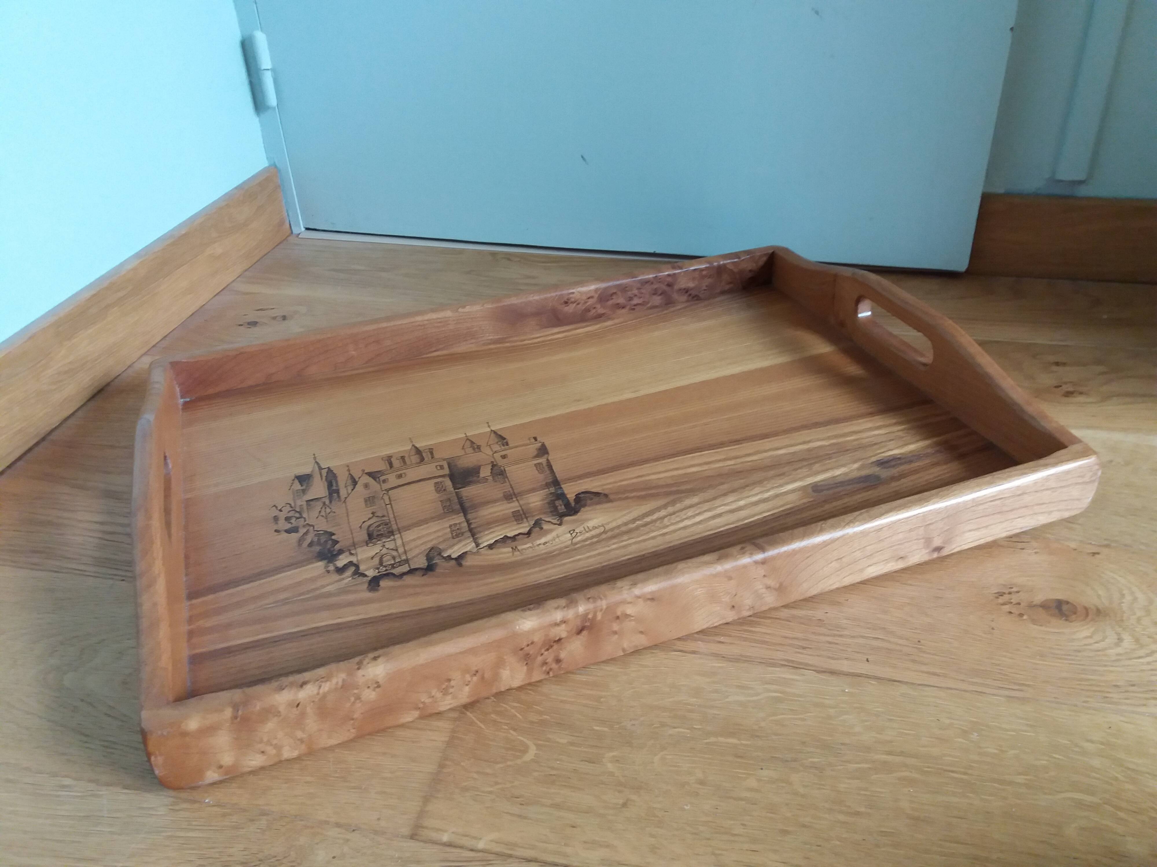 Scandinavian style wooden tray