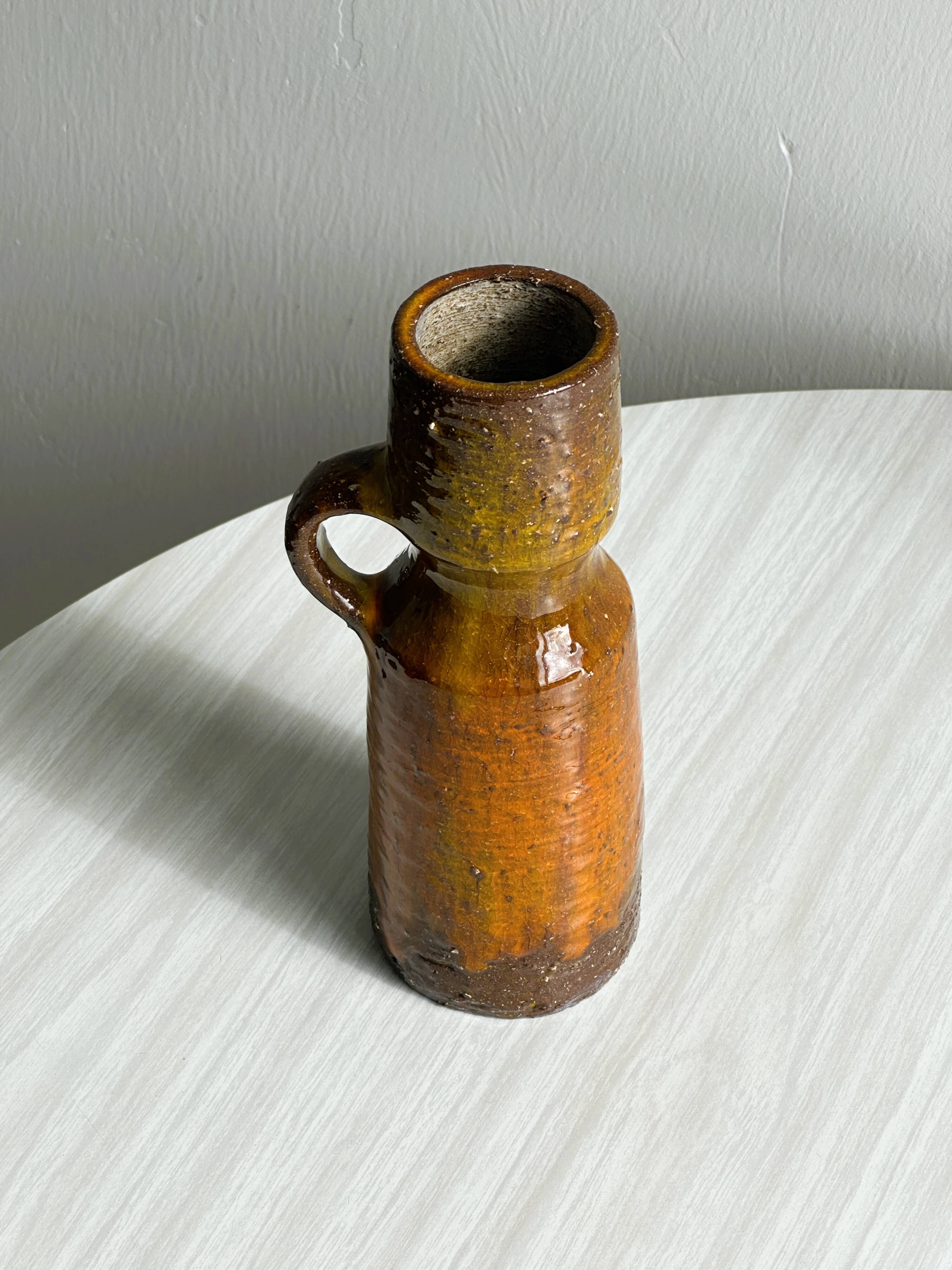Rustic ceramic vase, vintage handmade pottery