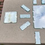 Beveled mirror glass - knife holders, bottle coasters