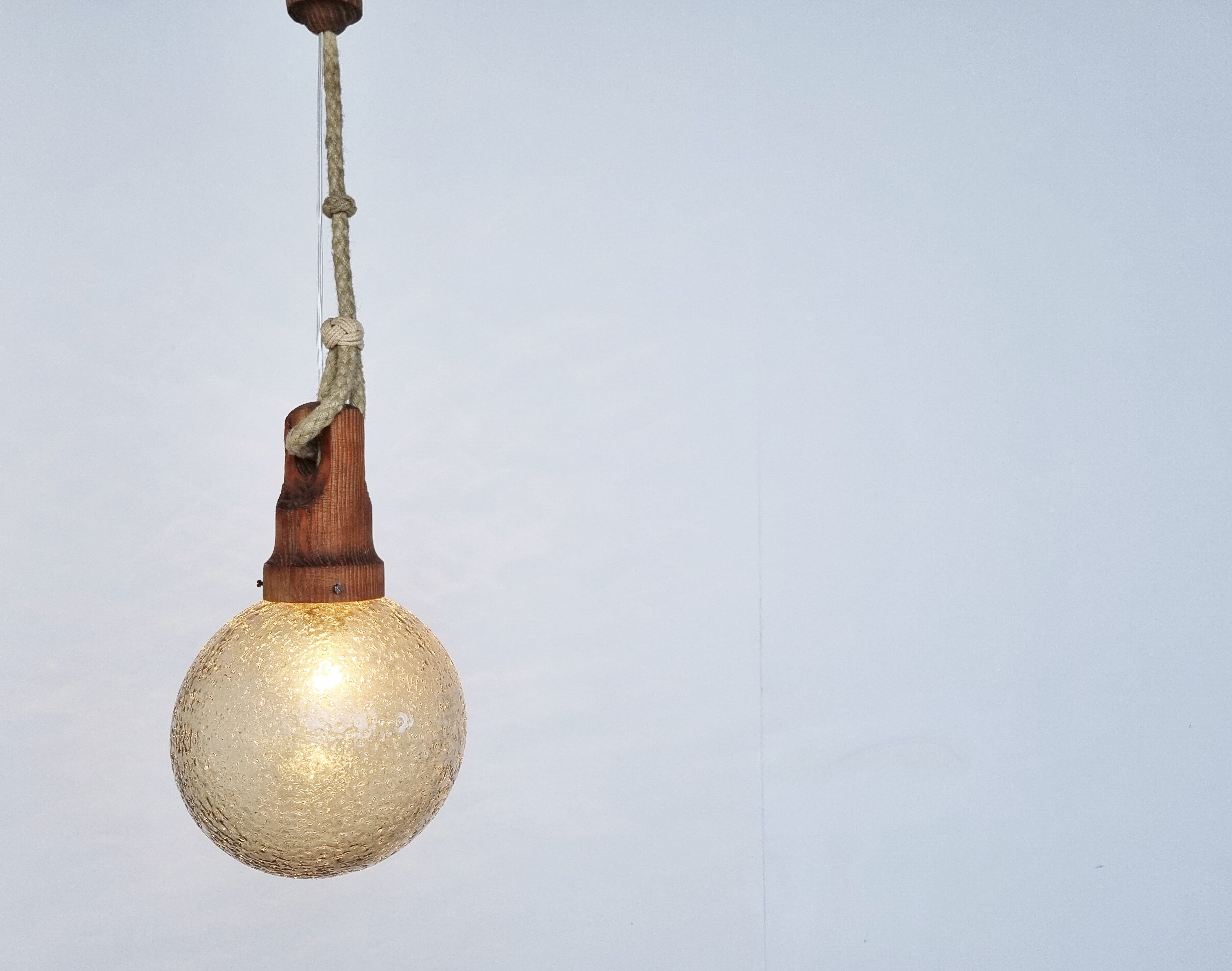 Vintage glass pendant light by Hustadt Leuchten, 1960s