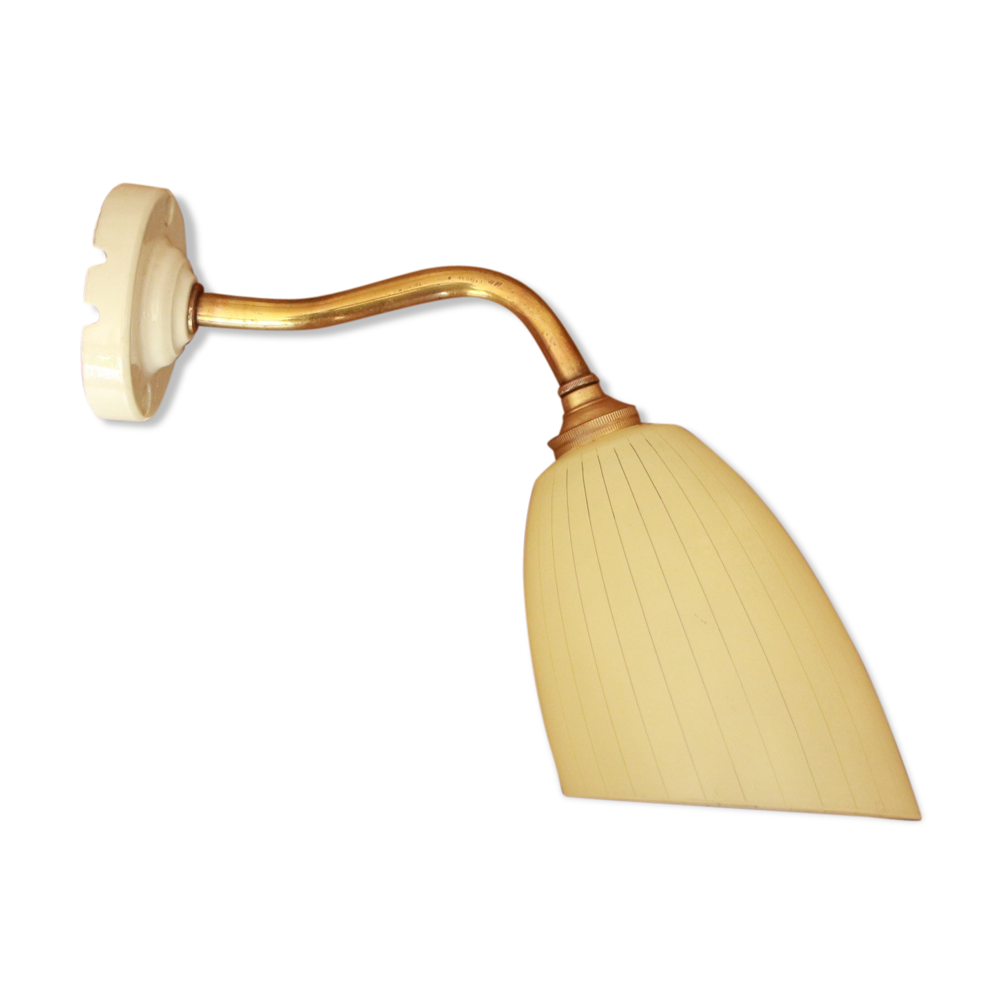 Brass and glass sconce