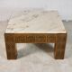 Table basse bois sculpté et marbre