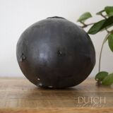 Ceramic Black Orb, Vintage Studio Pottery Art Piece, 1960/1970 Design