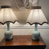 Pair of 19th century porcelain lamps