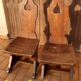 Lot of wooden mountain chairs, France 1950s