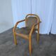 Vintage Beech Wood Dining Chair: 1970s Space Age Gray Fabric