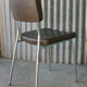 3 bronze-green faux leather chairs with chrome frames