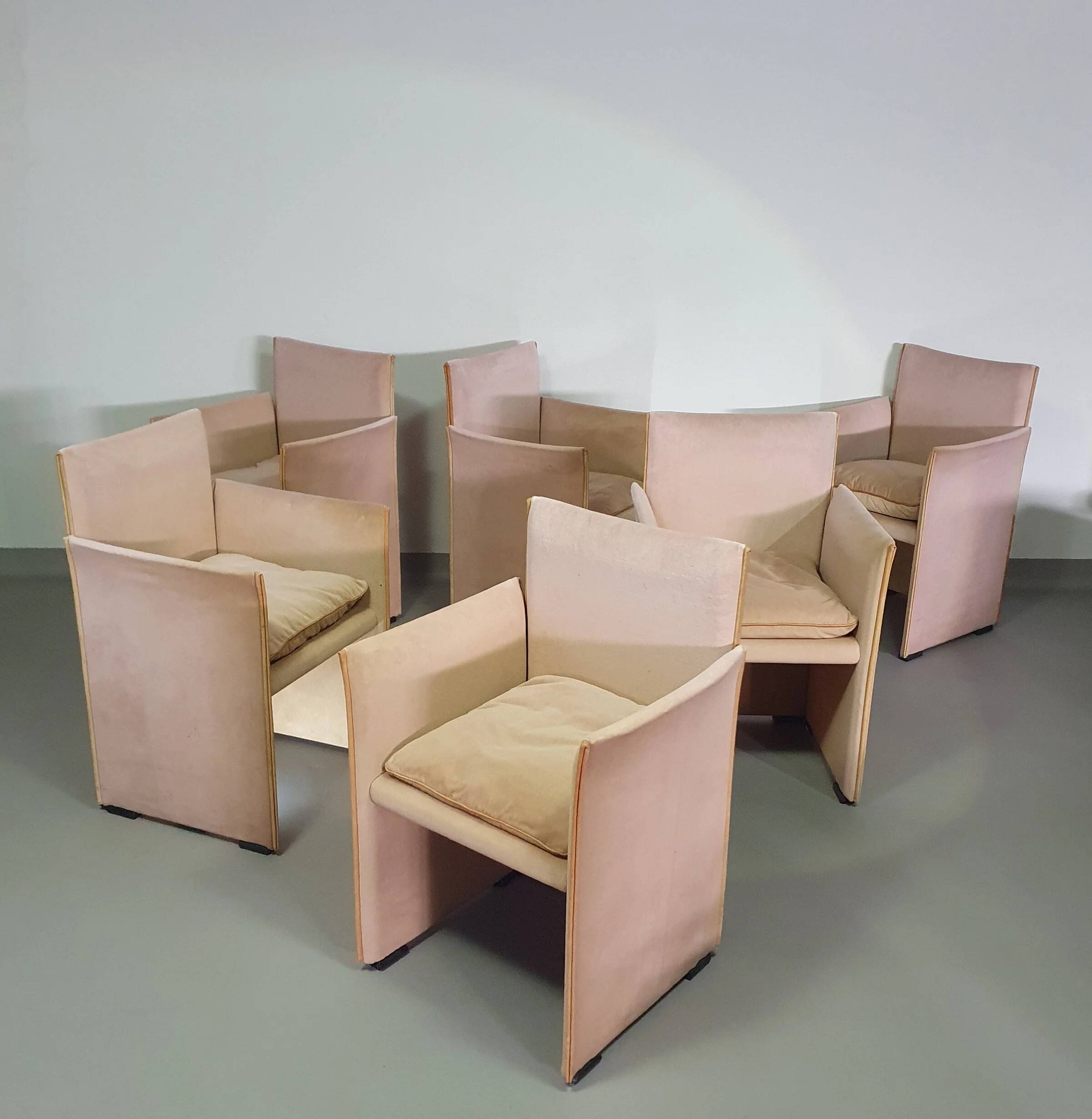 Set (6) by Mario Bellini 401 Break chairs for Cassina, 1990s