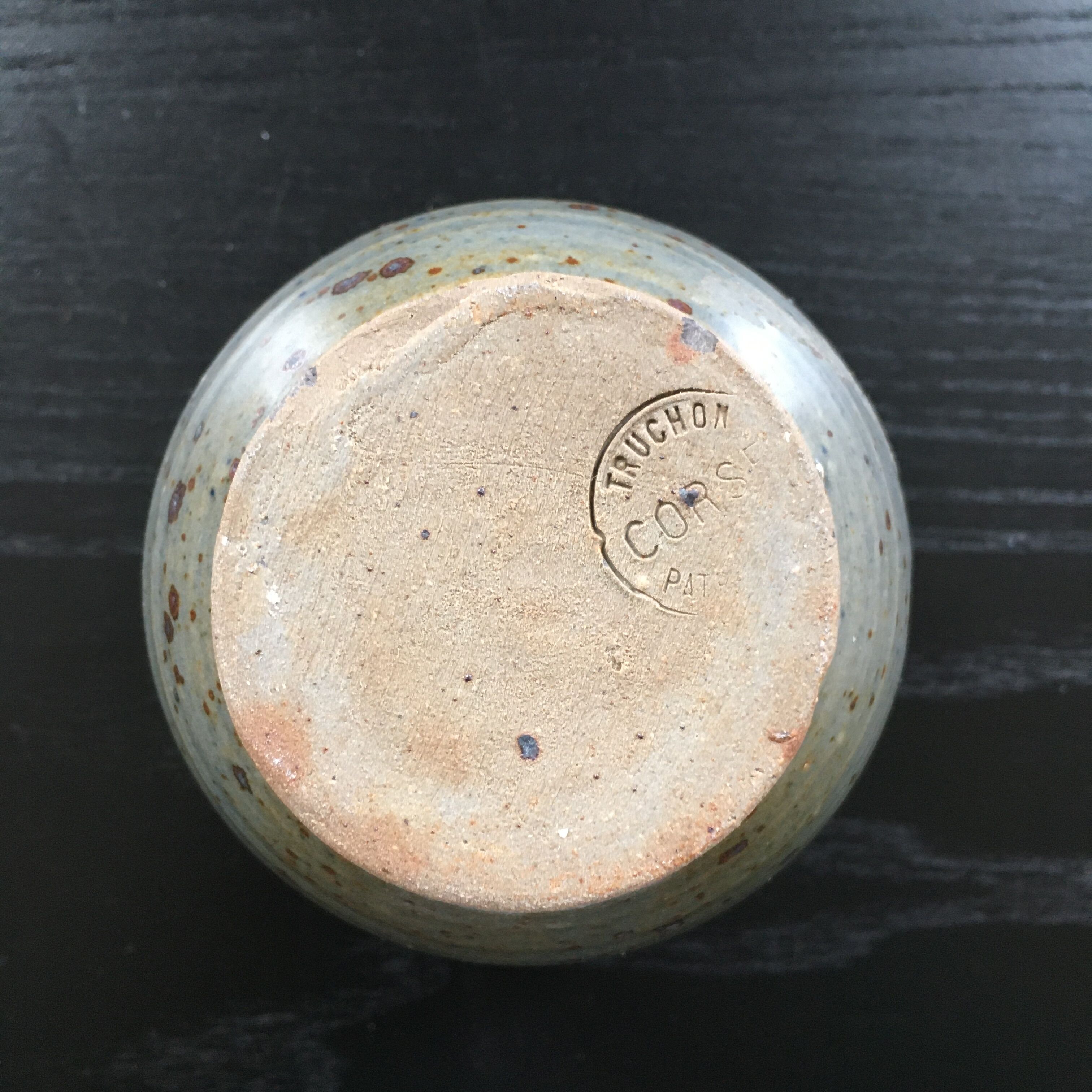 Blue grey sandstone ball vase