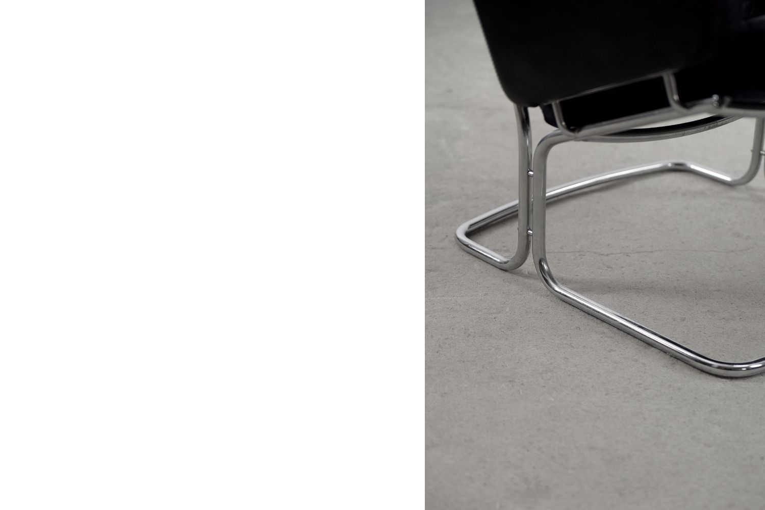 Mid-Century Rare Black Leather Scandinavian Armchair by Ire Möbel, 1970s, Set of 2