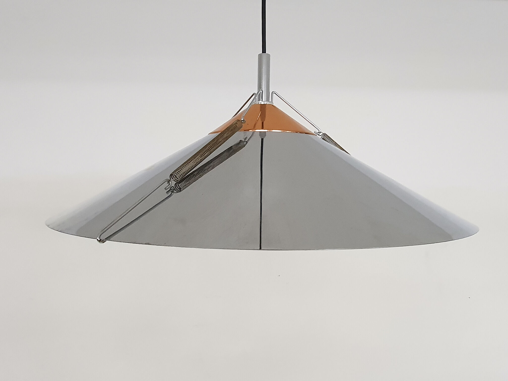 Silver and copper colored pendant light, 1970's