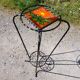 Vintage plant stand with Vallauris pottery.