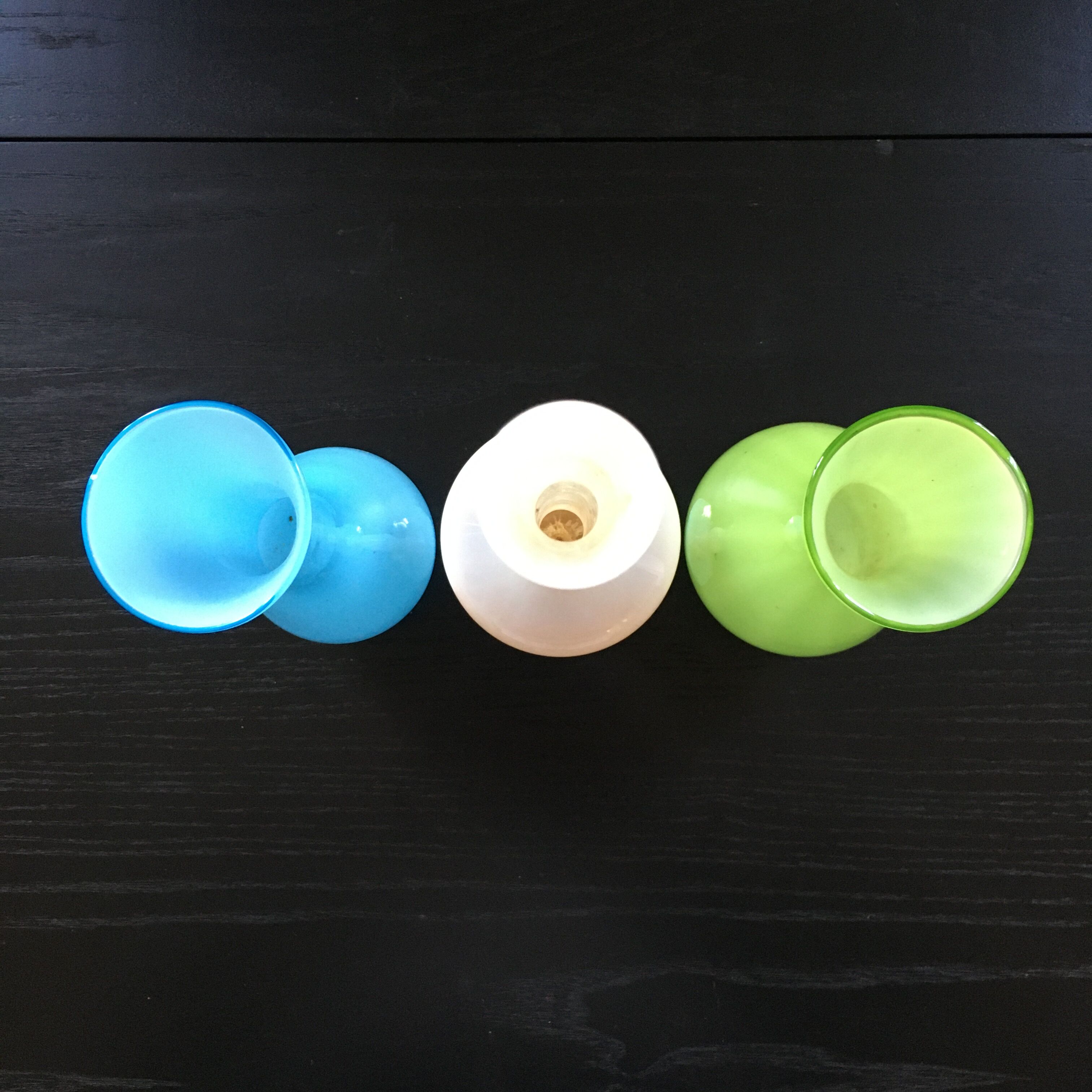 Trio of opaline vases