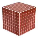 Cube terracotta side table 33 x 33 cm