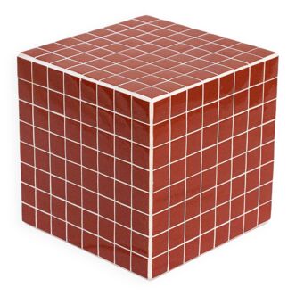 Cube terracotta table d'appoint 33 x 33 cm