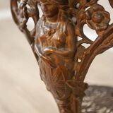 Table basse ovale vintage sur base en fonte, années 1950