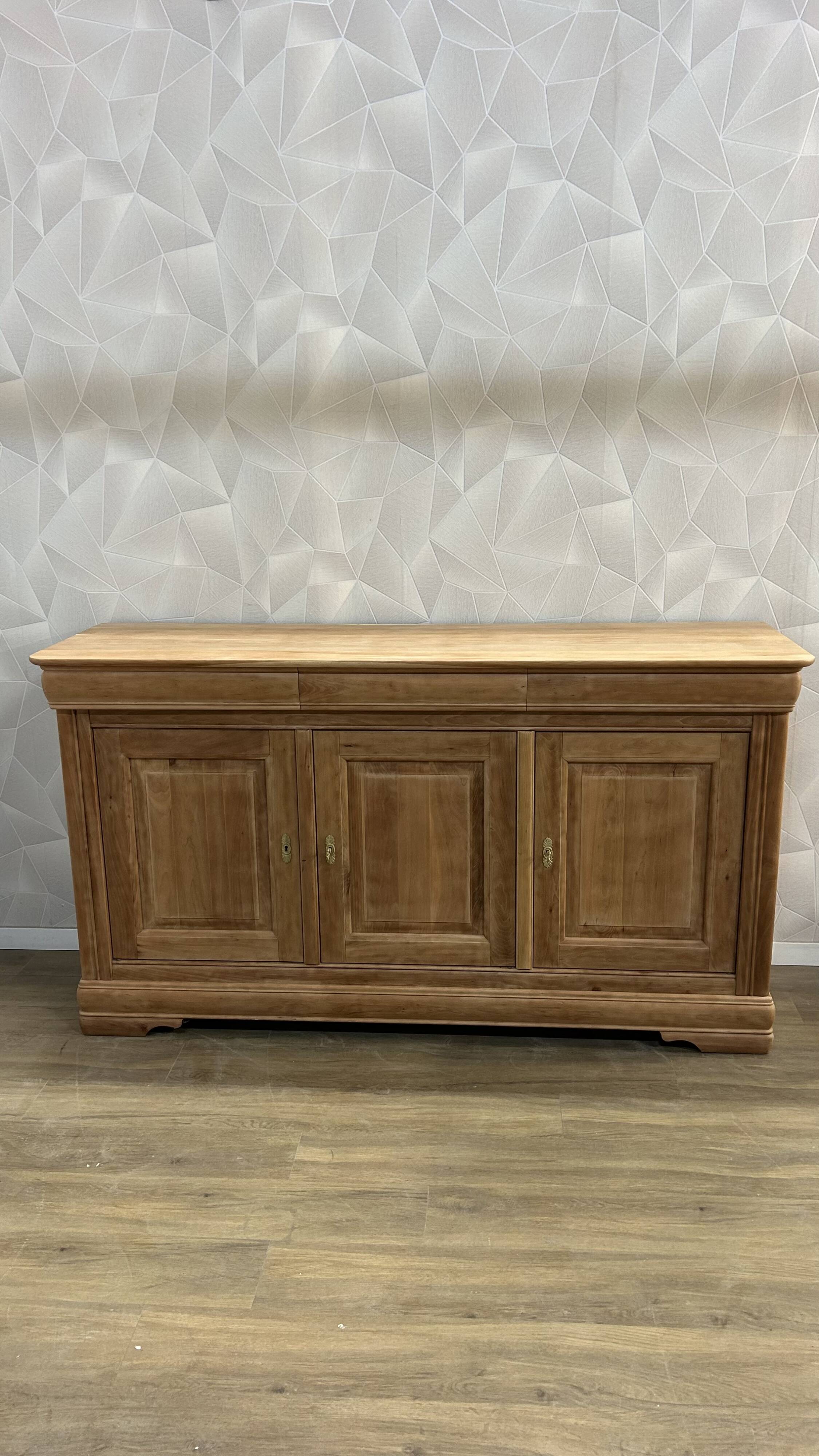 Louis Philippe buffet in solid stripped cherry wood