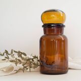 Amber apothecary glass jar