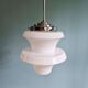 Art Deco pendant light in white opaline, 1920-30