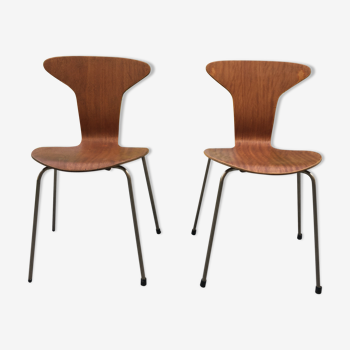 Set of 2 chairs 3105 Mosquito by Arne Jacobsen for Fritz Hansen 50s