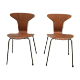 Set of 2 chairs 3105 Mosquito by Arne Jacobsen for Fritz Hansen 50s