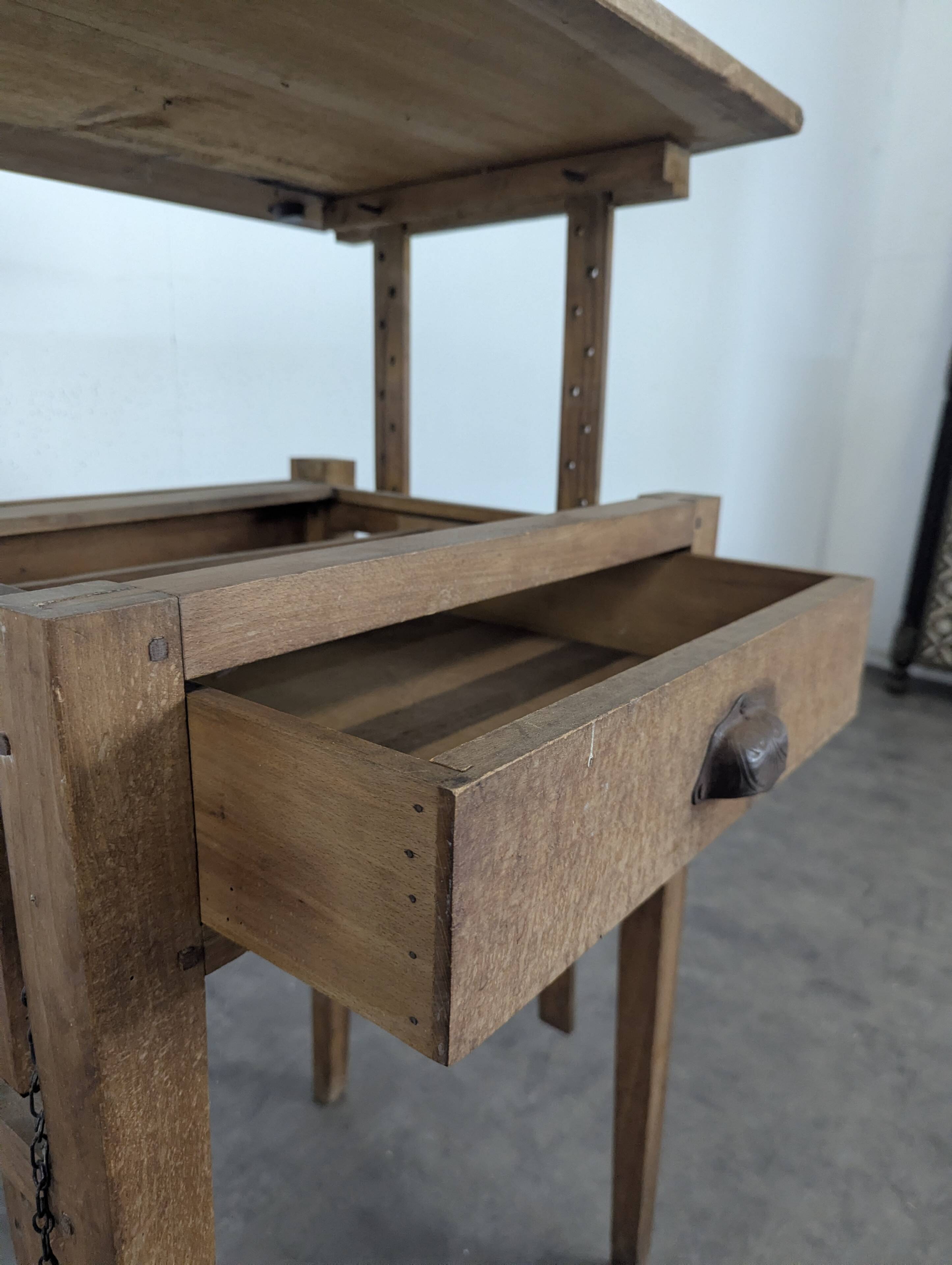 Table de métier bureau escamotable
