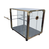 Bar Trolley in Brass & Smoked Glass by Mario Sabot, 1973