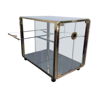 Bar Trolley in Brass & Smoked Glass by Mario Sabot, 1973