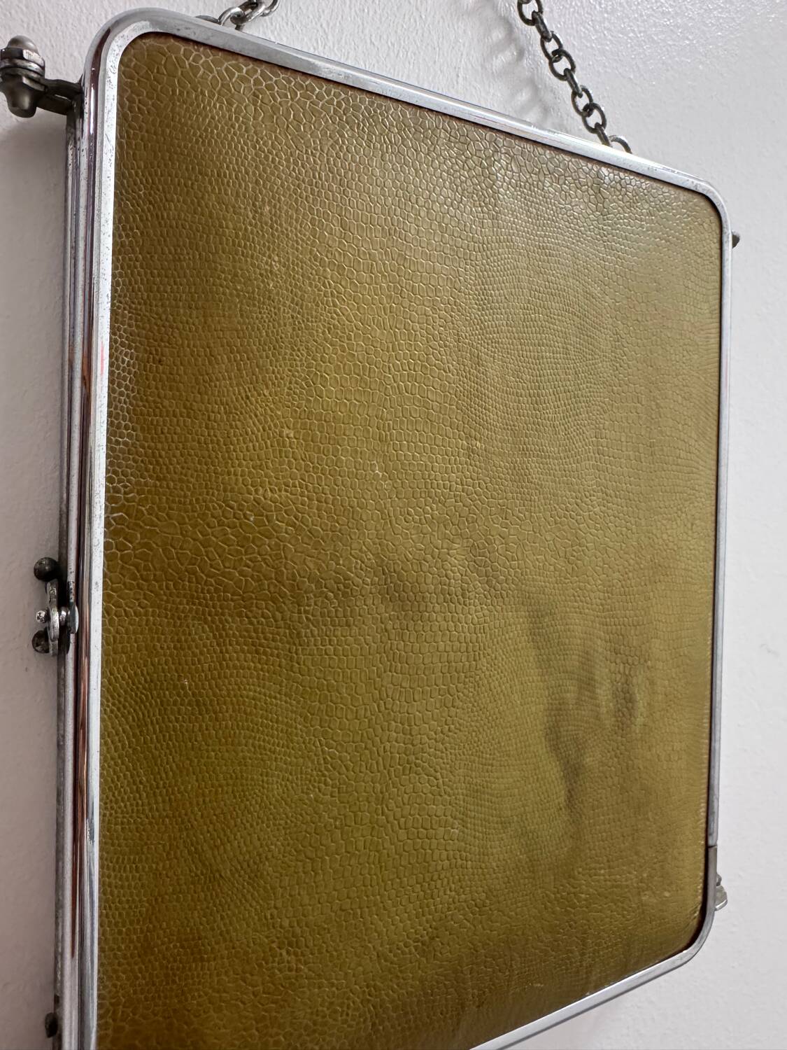 Bevelled triptych barber mirror from the 1950s.