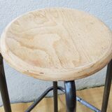 High wood and metal stool