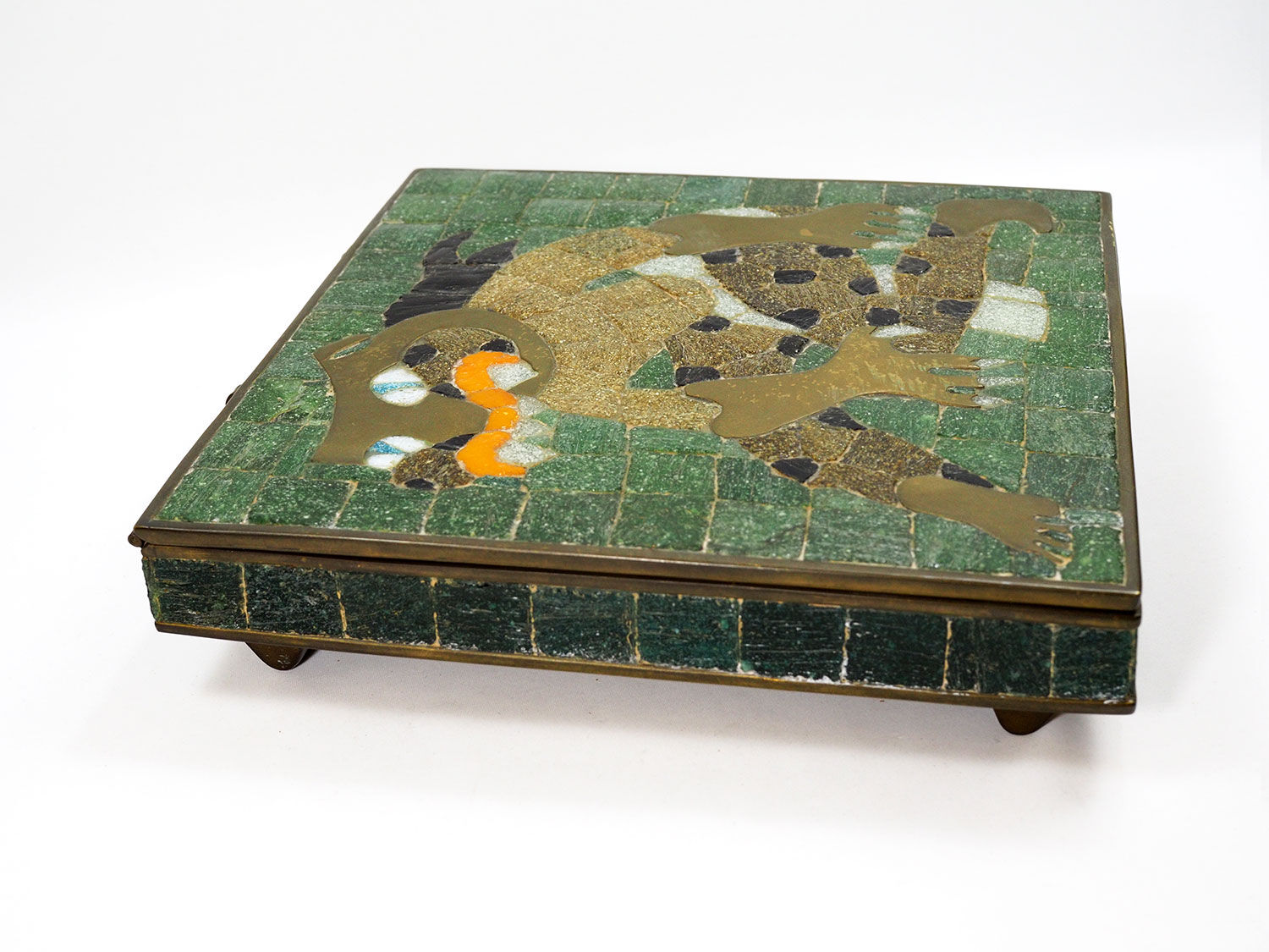 Salvador Teran Mexican Brass & Mosaic Box