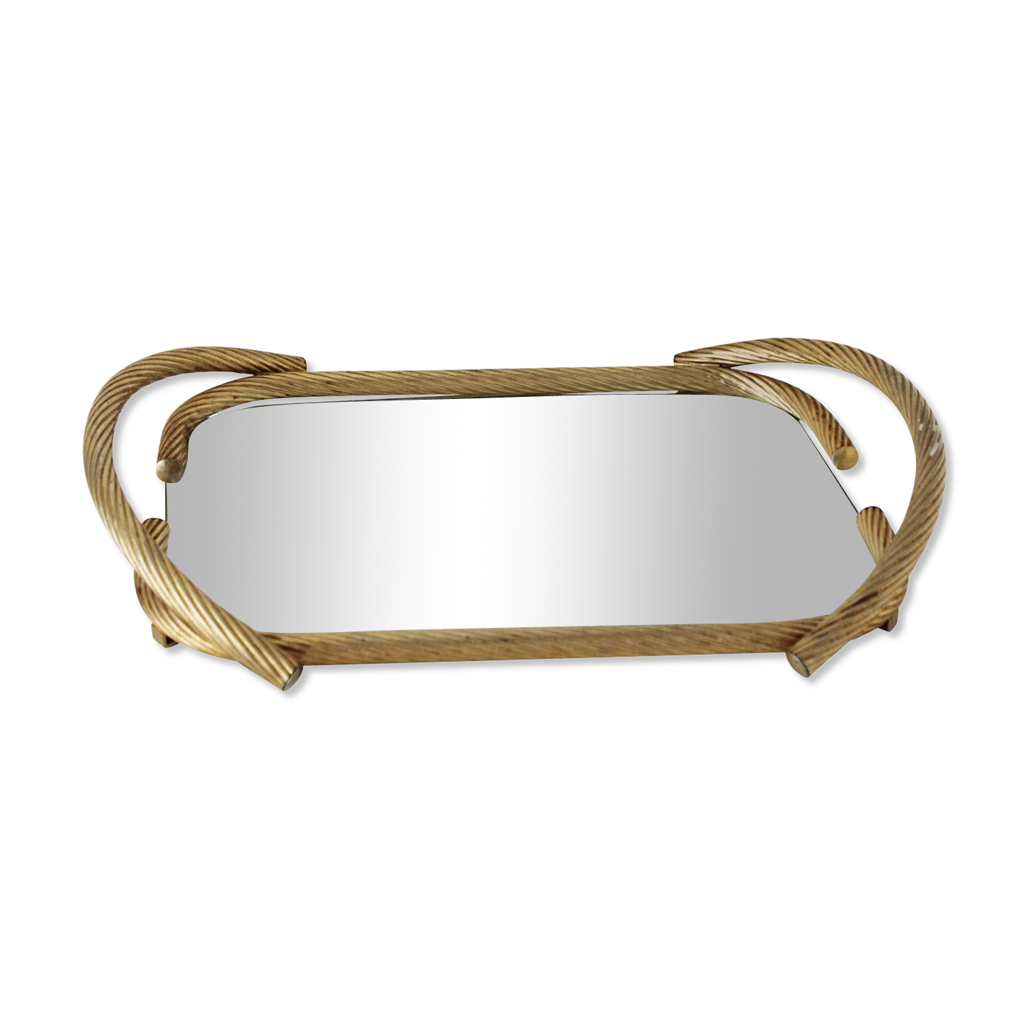Plateau de service à miroir en corde française