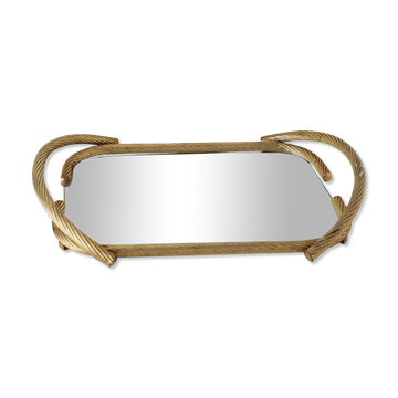 Plateau de service à miroir en corde française