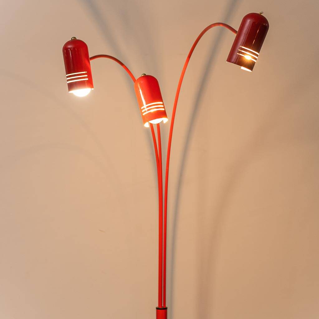 Floor lamp with 3 lights, 1970s vintage modernism