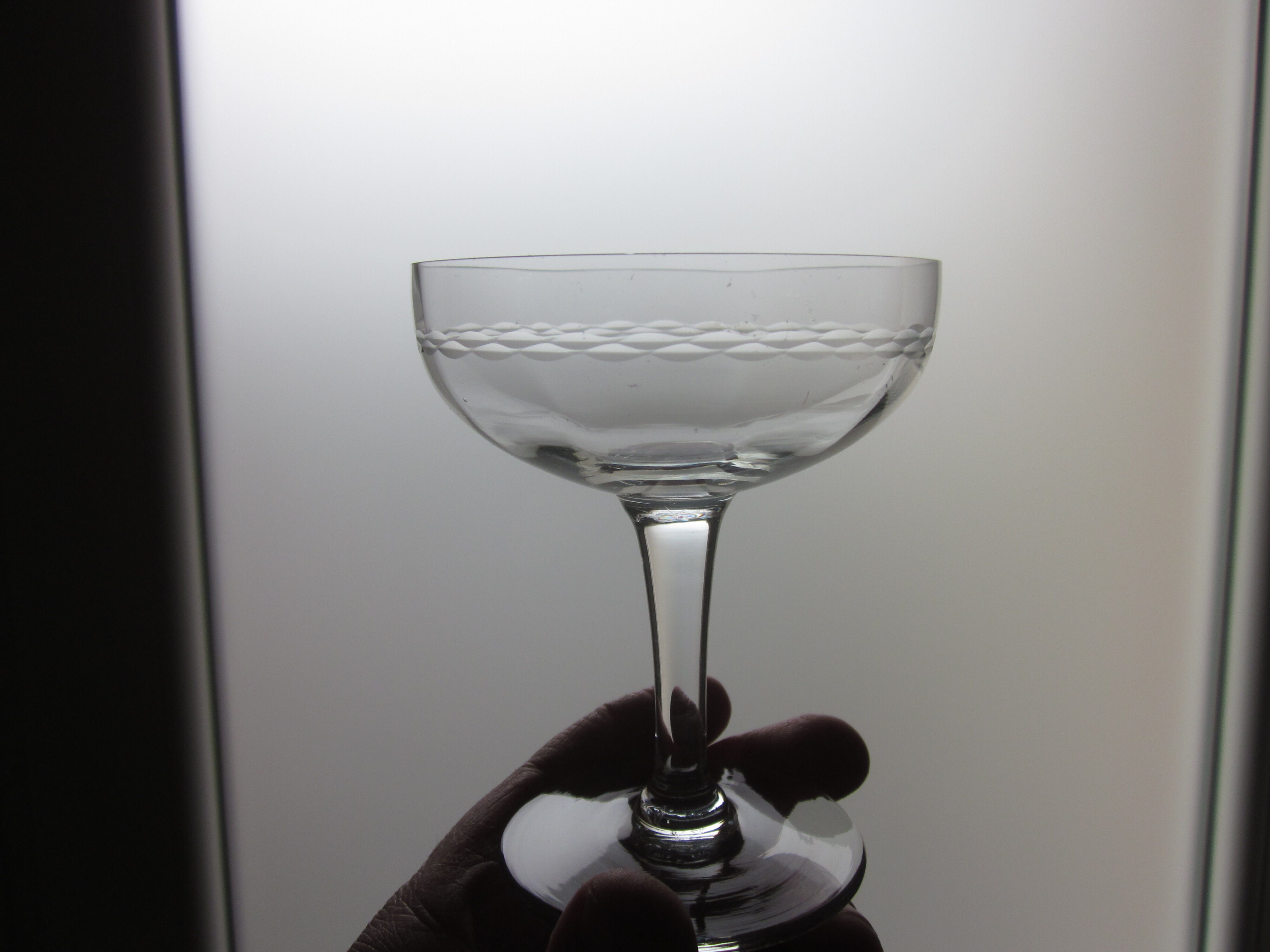 6 old champagne glasses