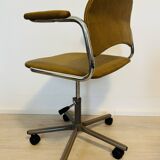 Vintage Mustard Office Chair by Kovona K-107 from Czechoslovakia 1970’s