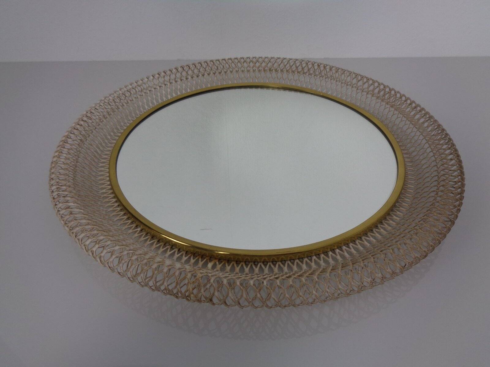 French brass and metal mirror, 1960s
