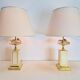 Regency Fruit Bowl Table Lamps in Brass and Crystal from Maison Le Dauphin, 1970s, Set of 2